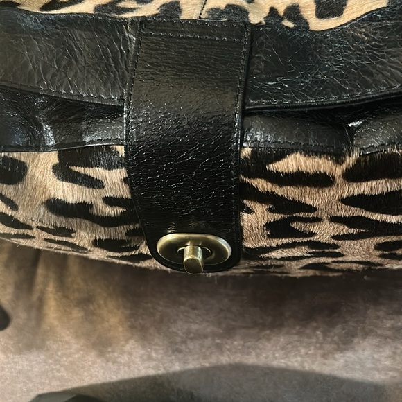 EUC Maurizio Taiuti Genuine Leather Leopard Print Handbag/Shoulder bag/Tote bag. - Picture 8 of 14